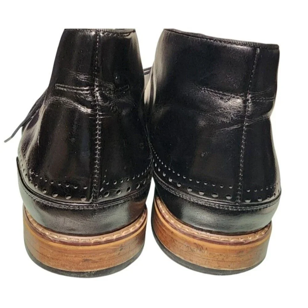 Stacy Adams Men's Ashby Cap-Toe Lace-Up Chukka Boots Size 15W Black Leather